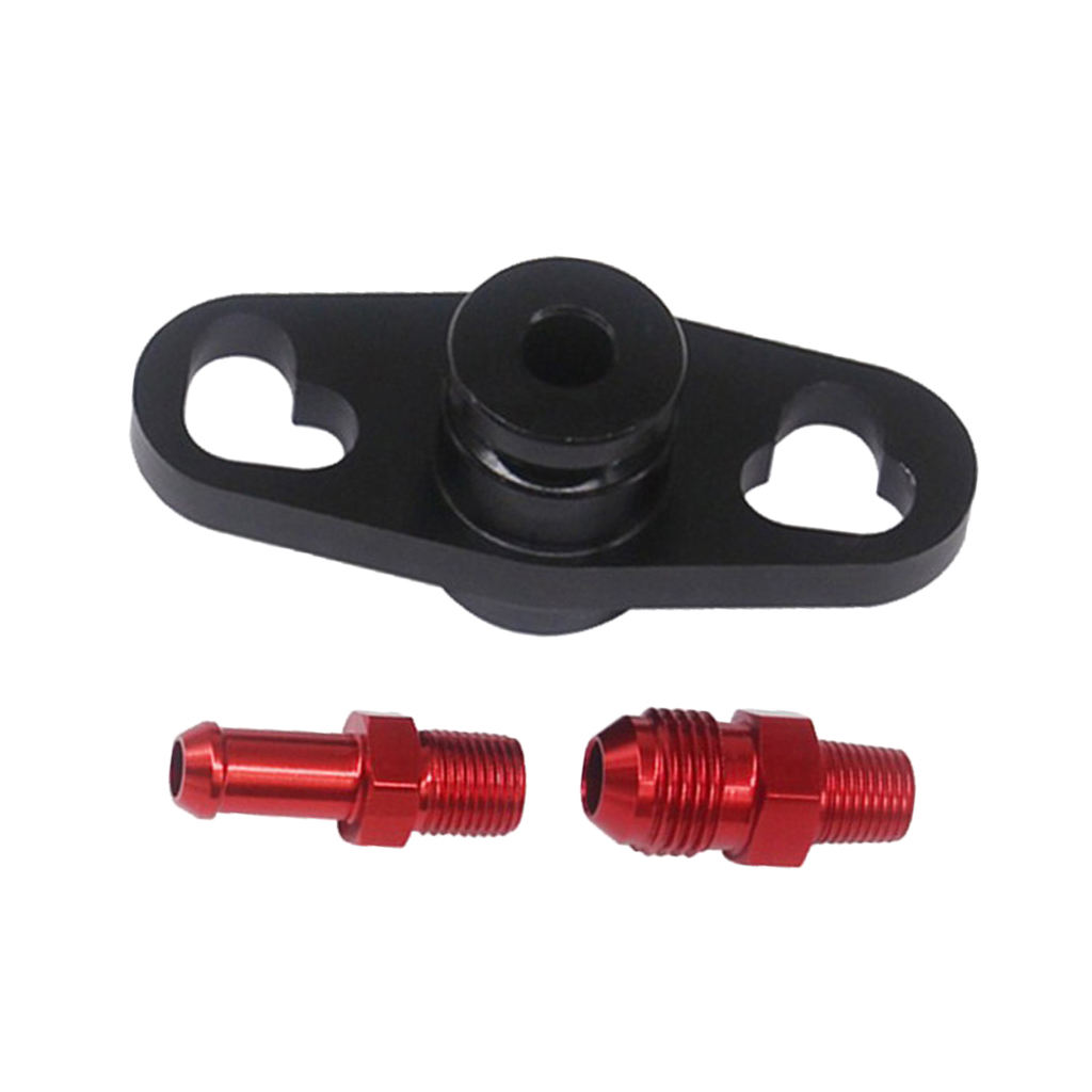 Fuel Rail Regulator Delivery Adaptor Black For Mitsubishi With Fittings