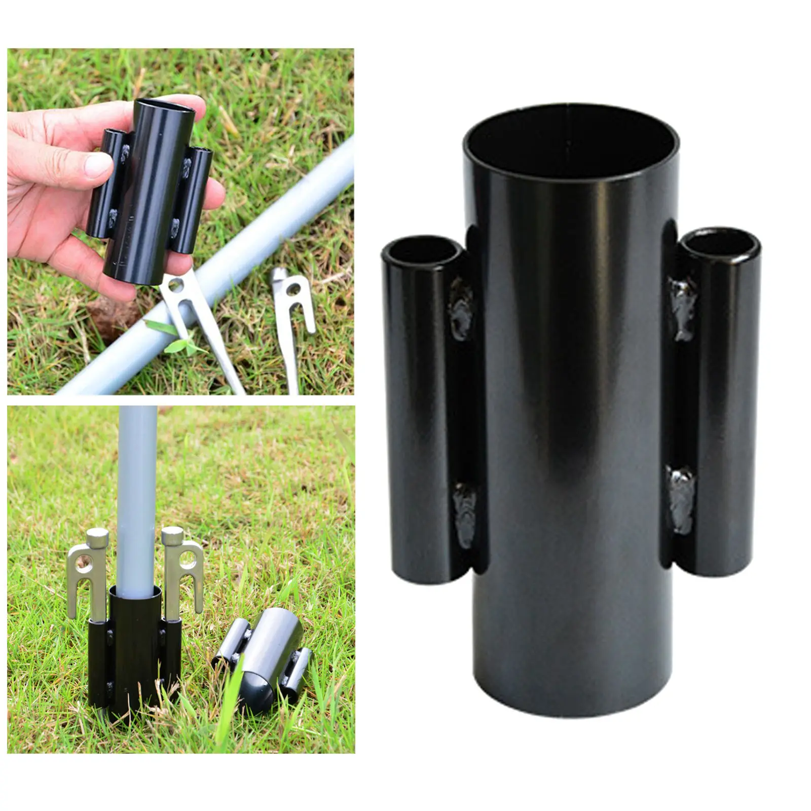 Awning Rod Holder Windproof Metal Canopy Tent Bracket Fixed Tube Camping Supplies