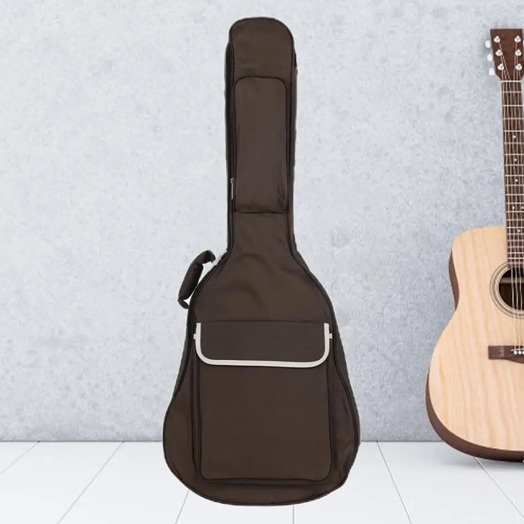 40/41 inch Acoustic Guitar Bag Guitar Carry Case Dual Adjustable Shoulder Strap Soft Case Backpack Portable Non-Woven Fabric