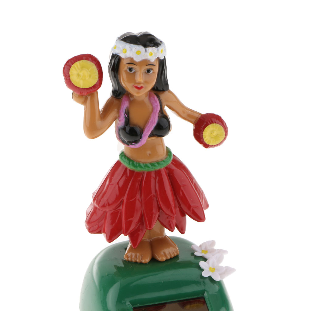 Solar Powered Dancing Llulu Party Hawaii Girl Swinging Bobble Toy Car Home Decor Ornament 3 Color Pick