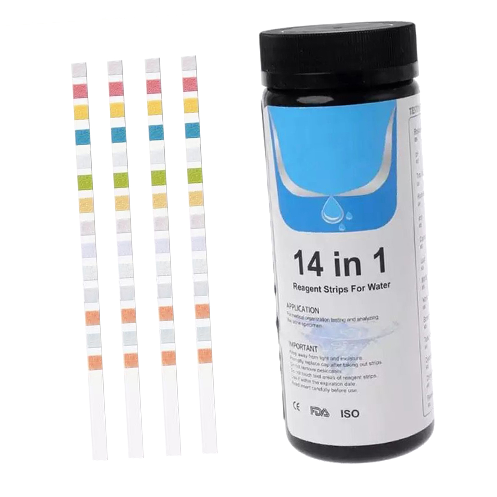 50Pcs/Pack 14 In 1 Water Test Strips Kit Drinking Water Aquarium Tap Hot Tub Water Quality Test