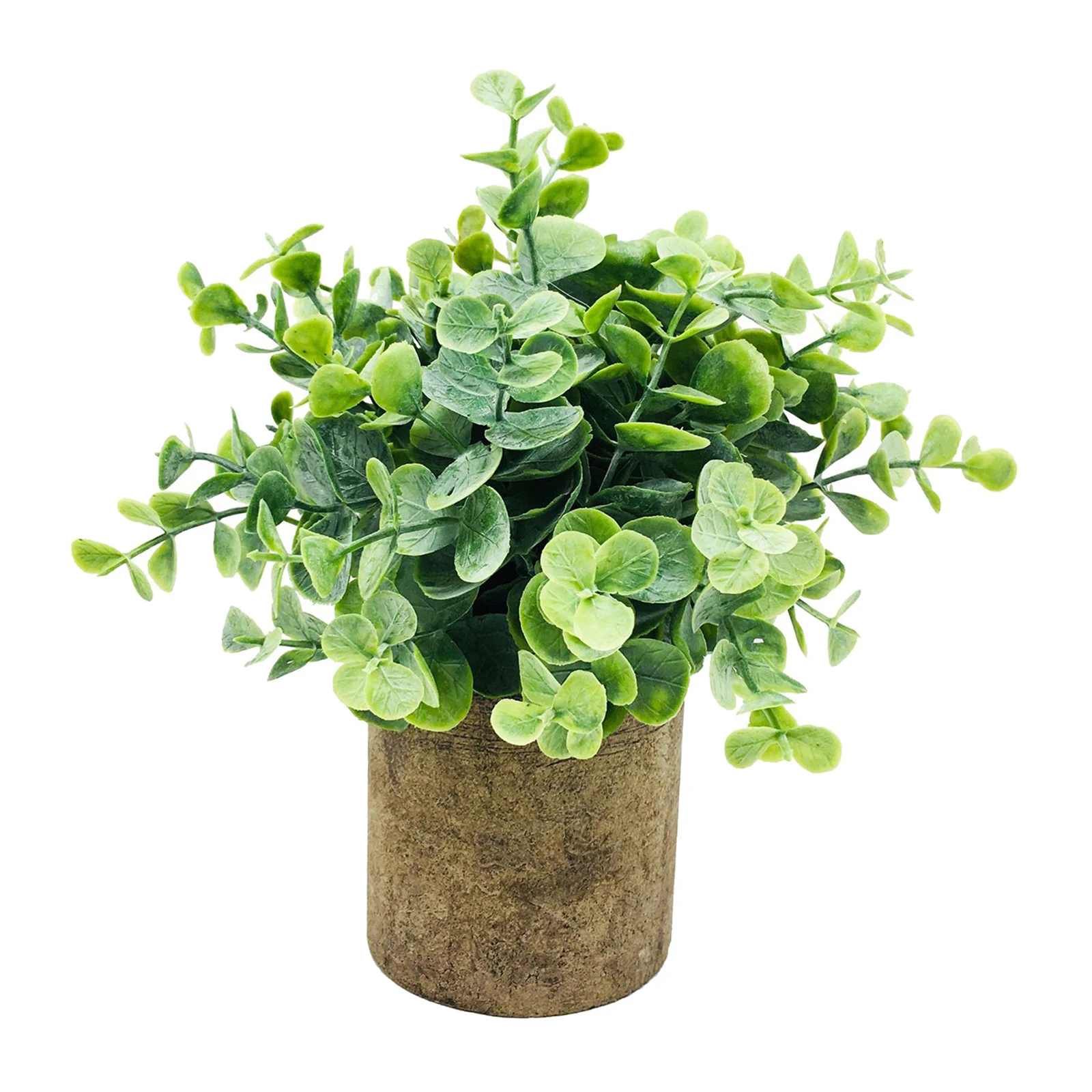 Faux Eucalyptus Plants Potted, Artificial Plant in Pot Fake Green Plant Bonsai for Office, Home, Kitchen, Table Indoor Decor