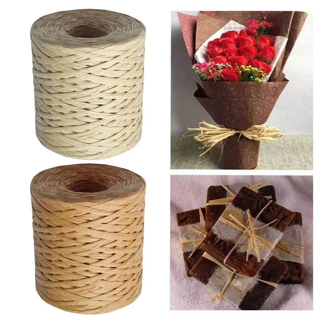Natural Craft Twine 218 Yards 218 Yard Raffia Paper Ribbon - Natural ...