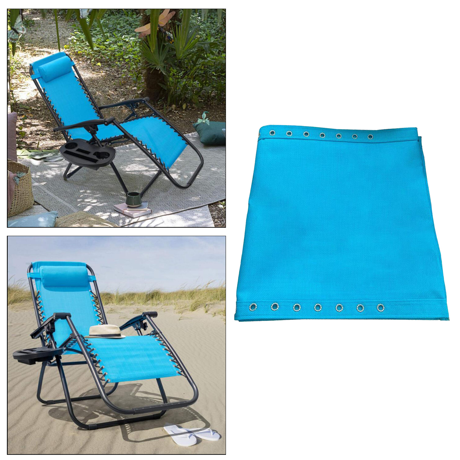 Beach Pool Lawn Recliner Lounge Large Mesh Cloth Cover Lounge Chair Cloth