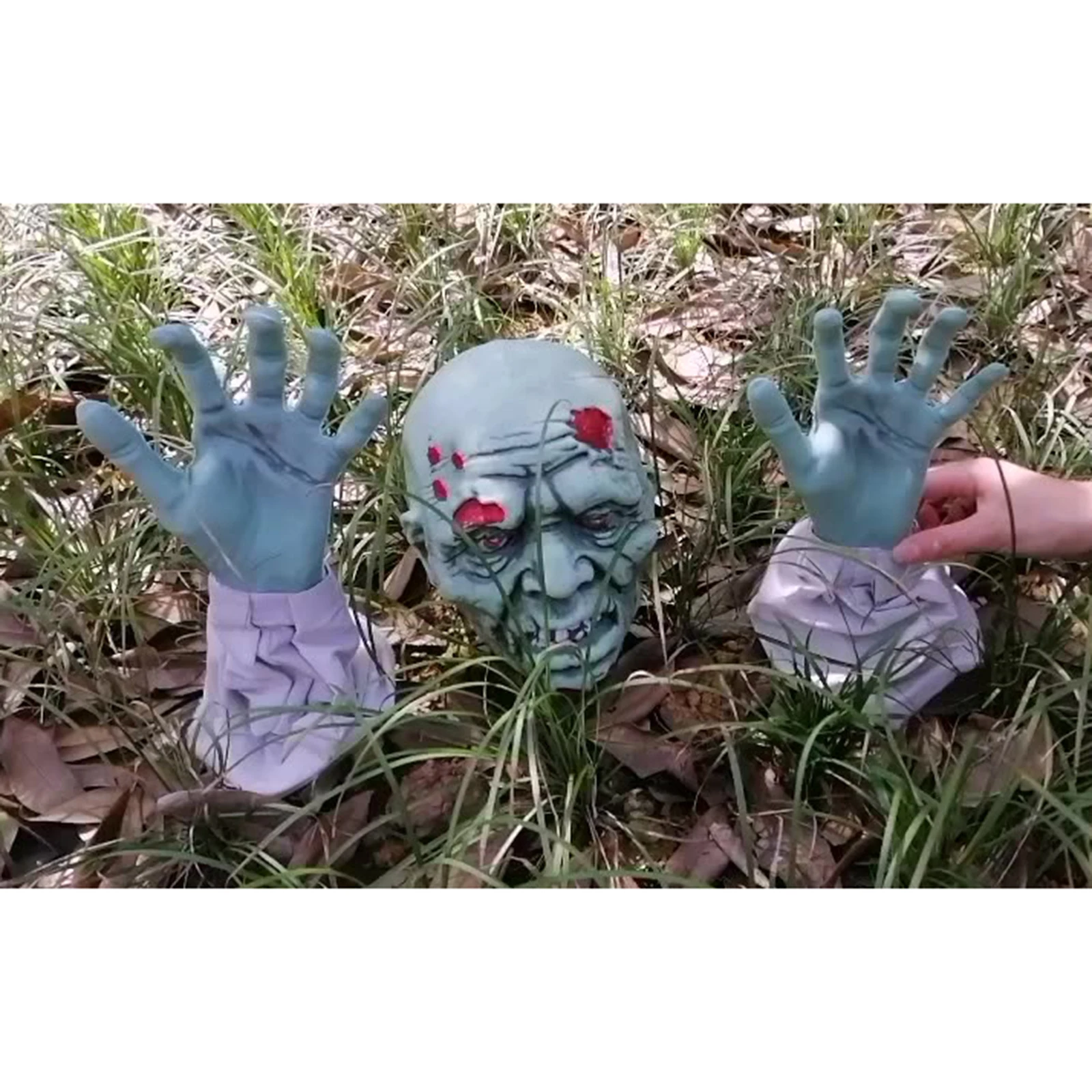 Scary Garden Zombie Decoration Outdoor Head Arms Ornament Statue Decor Stake