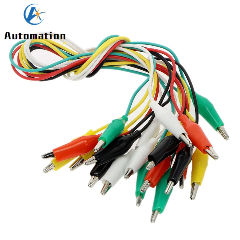10pcs assorted clip test leads double ended alligator insulation cable wires 37 