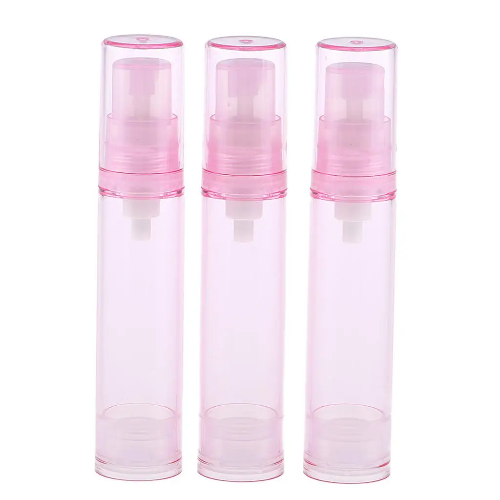 3PCS 10ml Clear Empty Refillable Airless Pump Toners Lotions Spray Bottles Fine Mist Sprayer Toiletries Liquid Containers