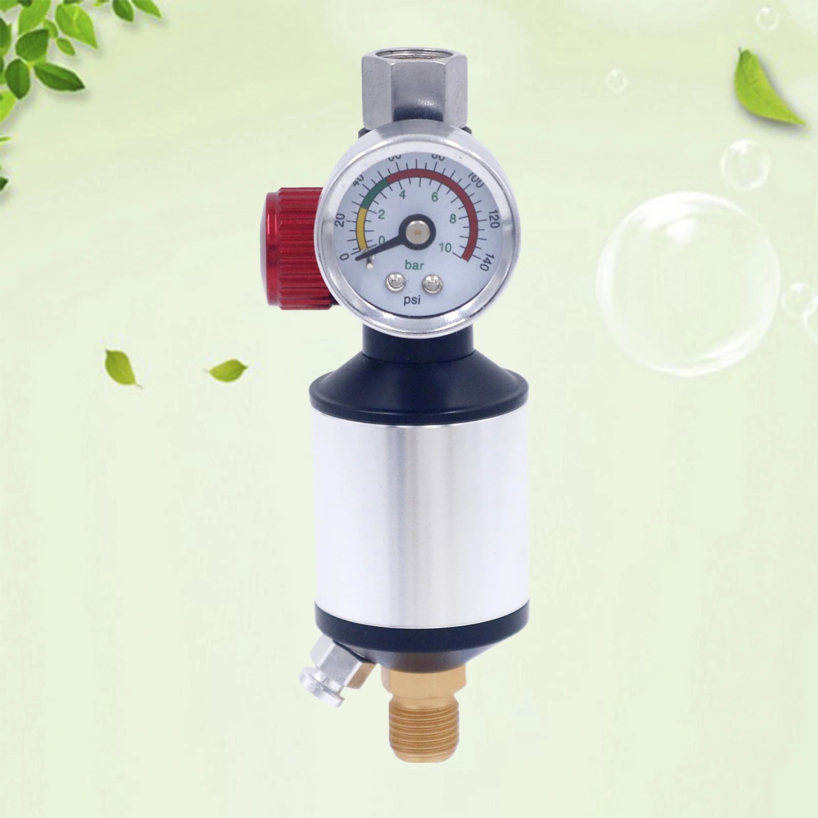 Paint Spray Gun Air Pressure Regulator Gauge with Air Filter Kit G1/4 Threads Oil Water Separator