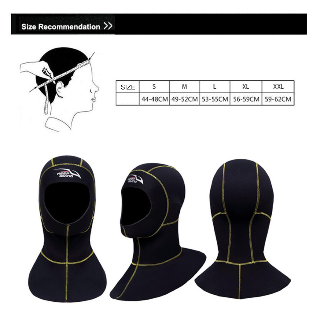 Thermal Diving Wetsuit Hood 3mm Neoprene Surfing Kayaking Hat Underwater Cap