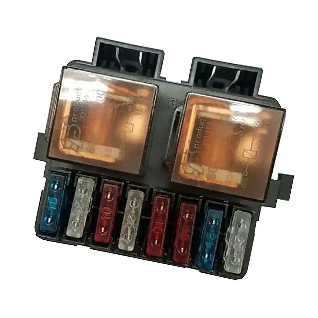 Universal Car Boat Truck Audio 12V 2-Way Relay Fuse Box Holder with 8 Fuses Sturdy and robust construction