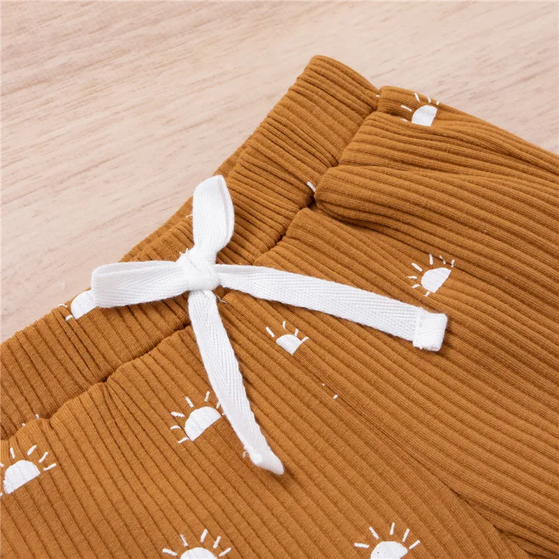 Summer Baby Solid Clothes Outfits Sets Infant Toddler Newborn Girls Boys Summer Sun Print Short Sleeve T-shirts Shorts 0-18M Baby Clothing Set medium
