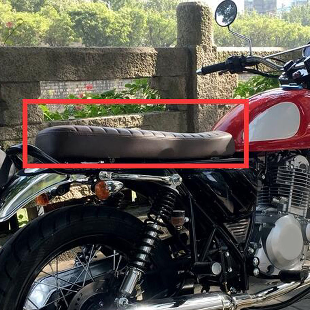 Motorcycle PU Leather Cafe Racer Seat Black Waterproof Universal Fit