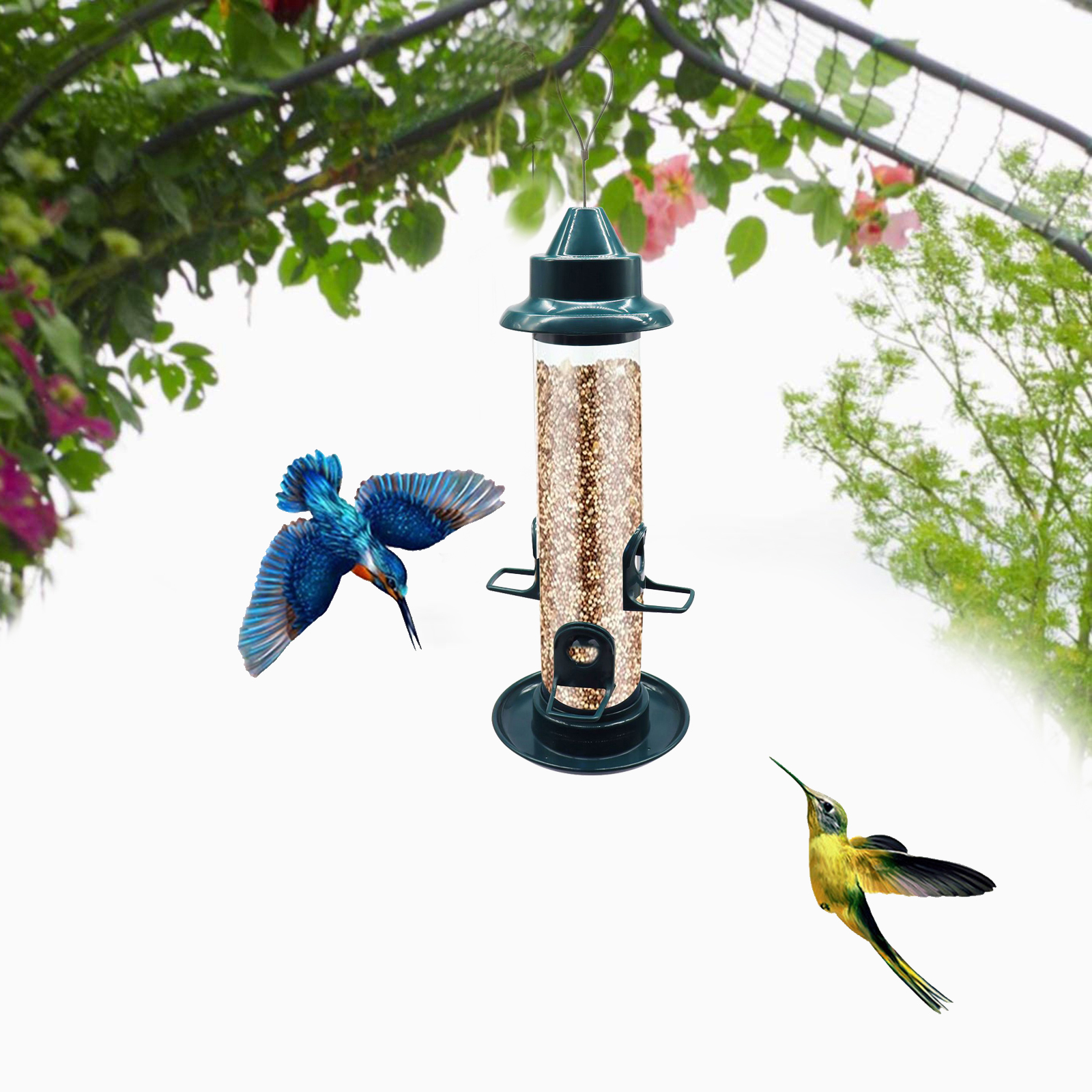 Birdfeeder Weatherproof Hanging Feeding Station Bird Watching Planter Garden Yard Porch Patio