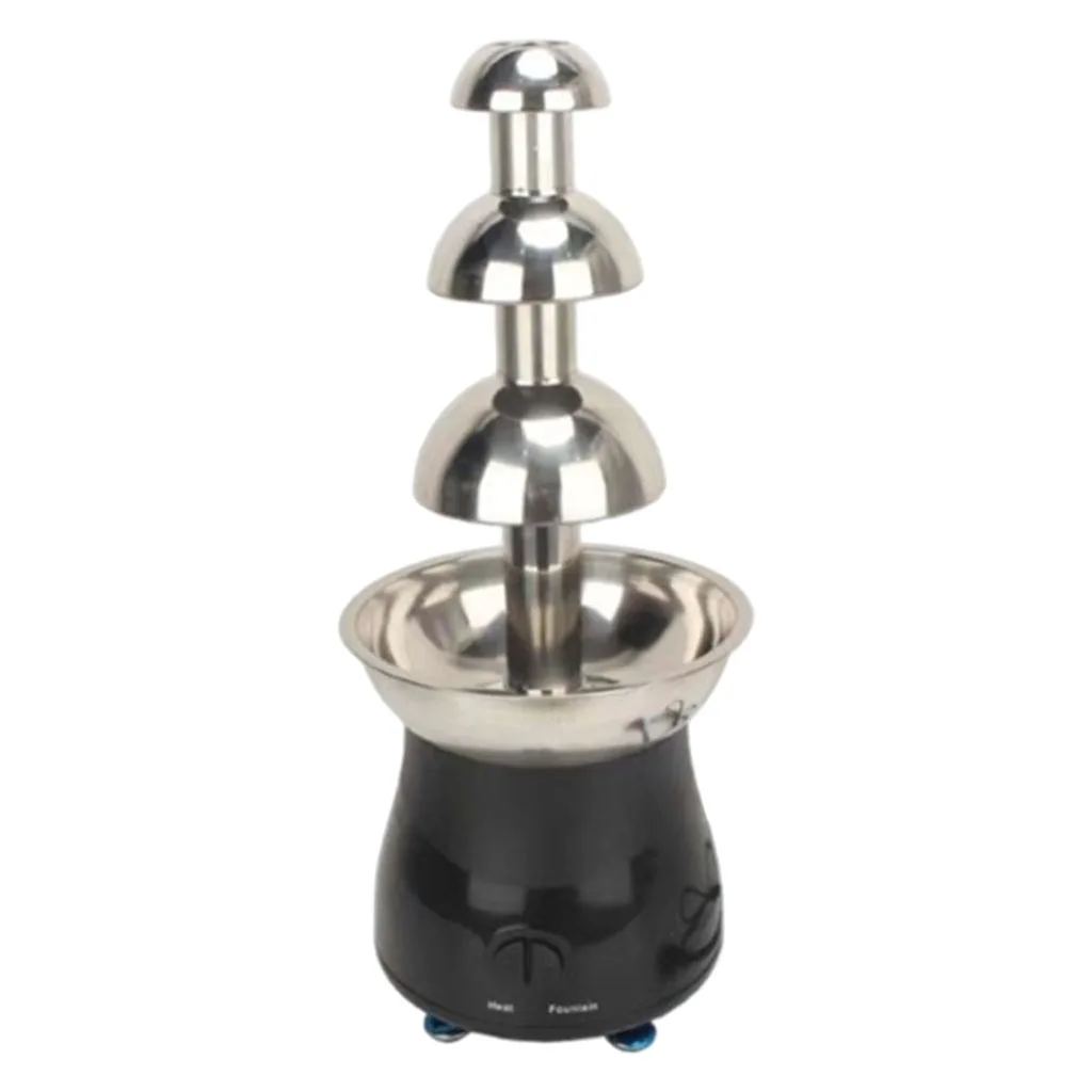 Stainless Steel 4 Tiers Chocolate Fountain Waterfall Maker, Altitude 22 inches, Plug-US 110 V