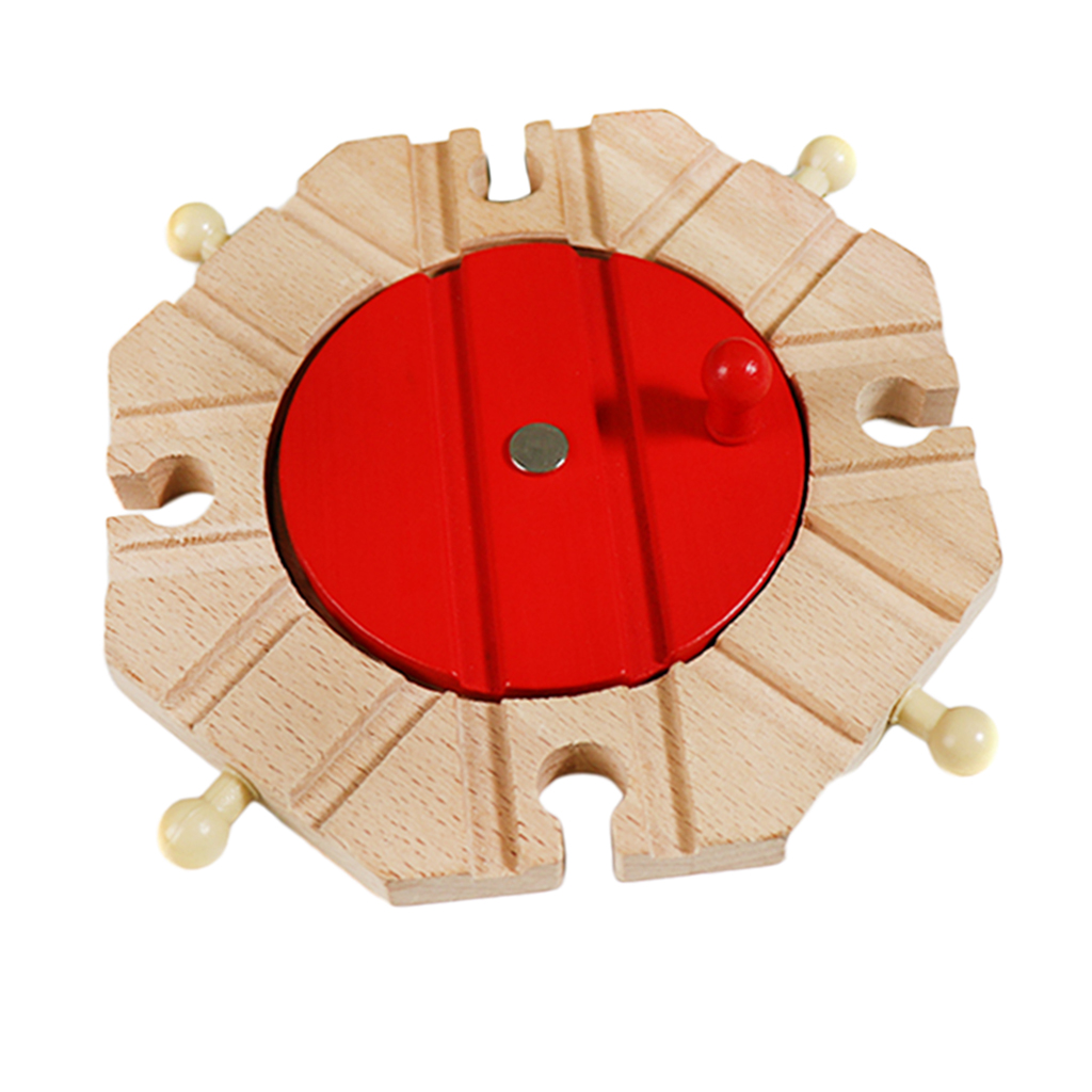 Wooden Train Track Compatible Access Building Toys Early Learning Turntable