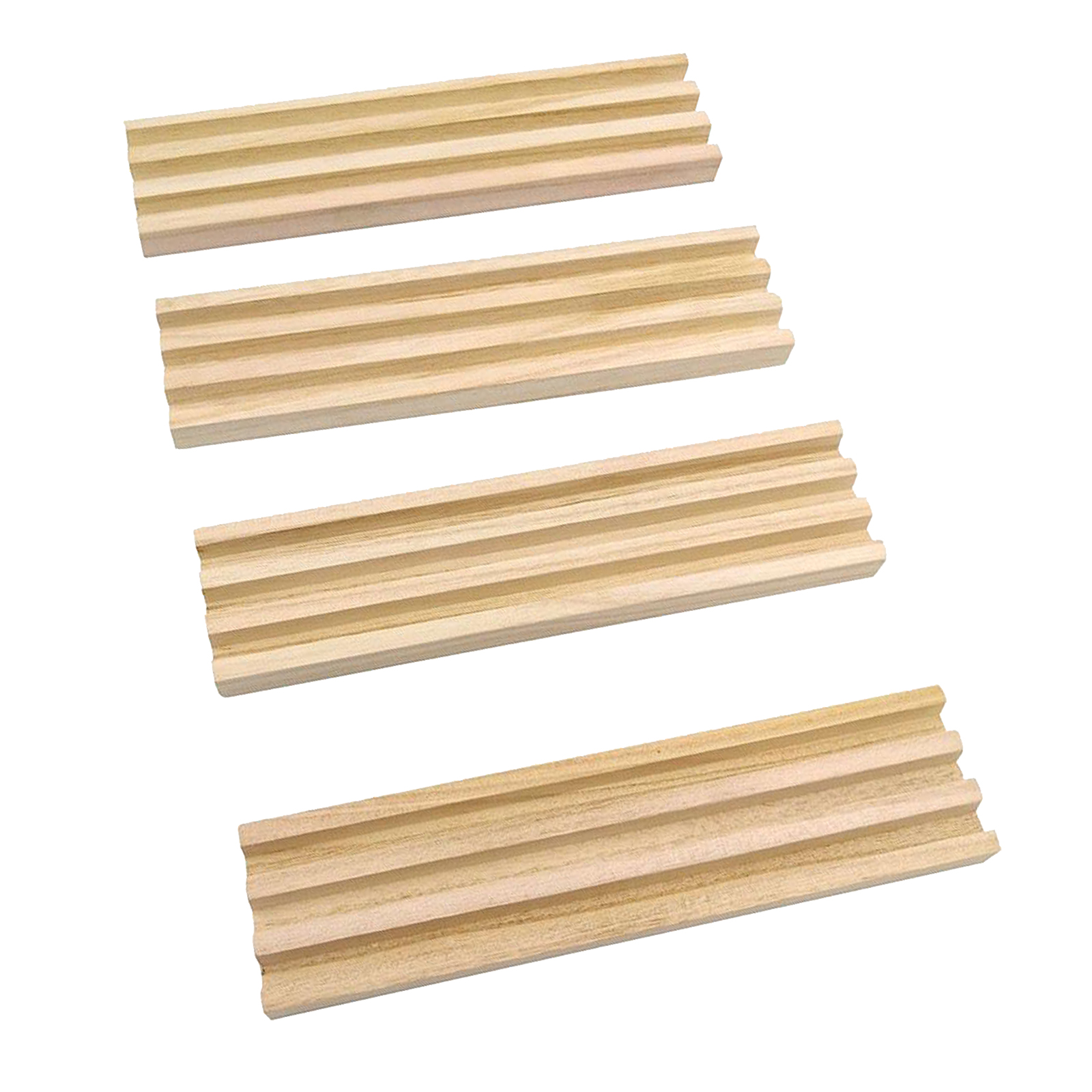 4pcs/set Unpainted Wood Domino Trays Racks Stand for Mahjong Chicken Foot