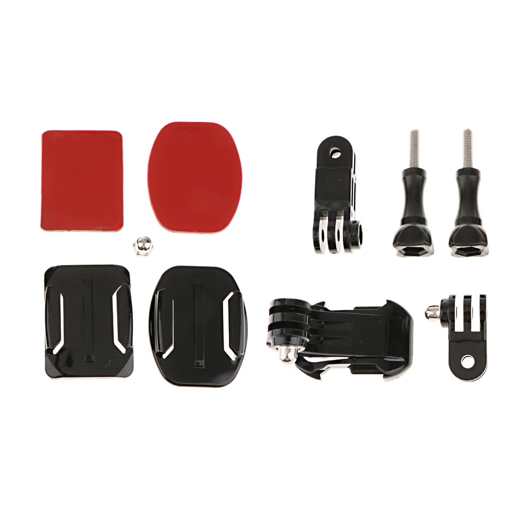 Helmet Side Mount Kits Flat Curved Base Mount+3 Screws Kits for Gopro  4 5 / SJ6000 SJ4000 Outdoor Sports Camera