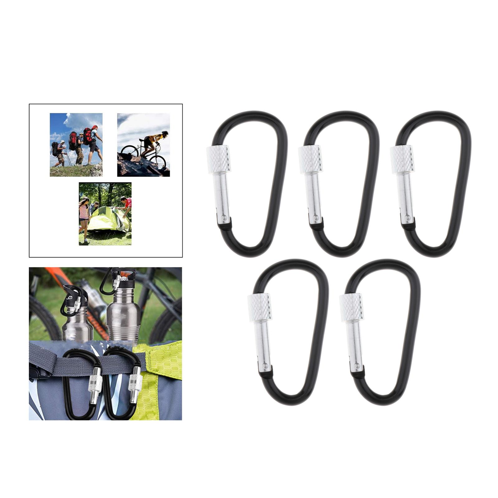 5x Carabiner Clips Hiking Keychain Dog Leash D-Ring Buckle Backpack Accessories