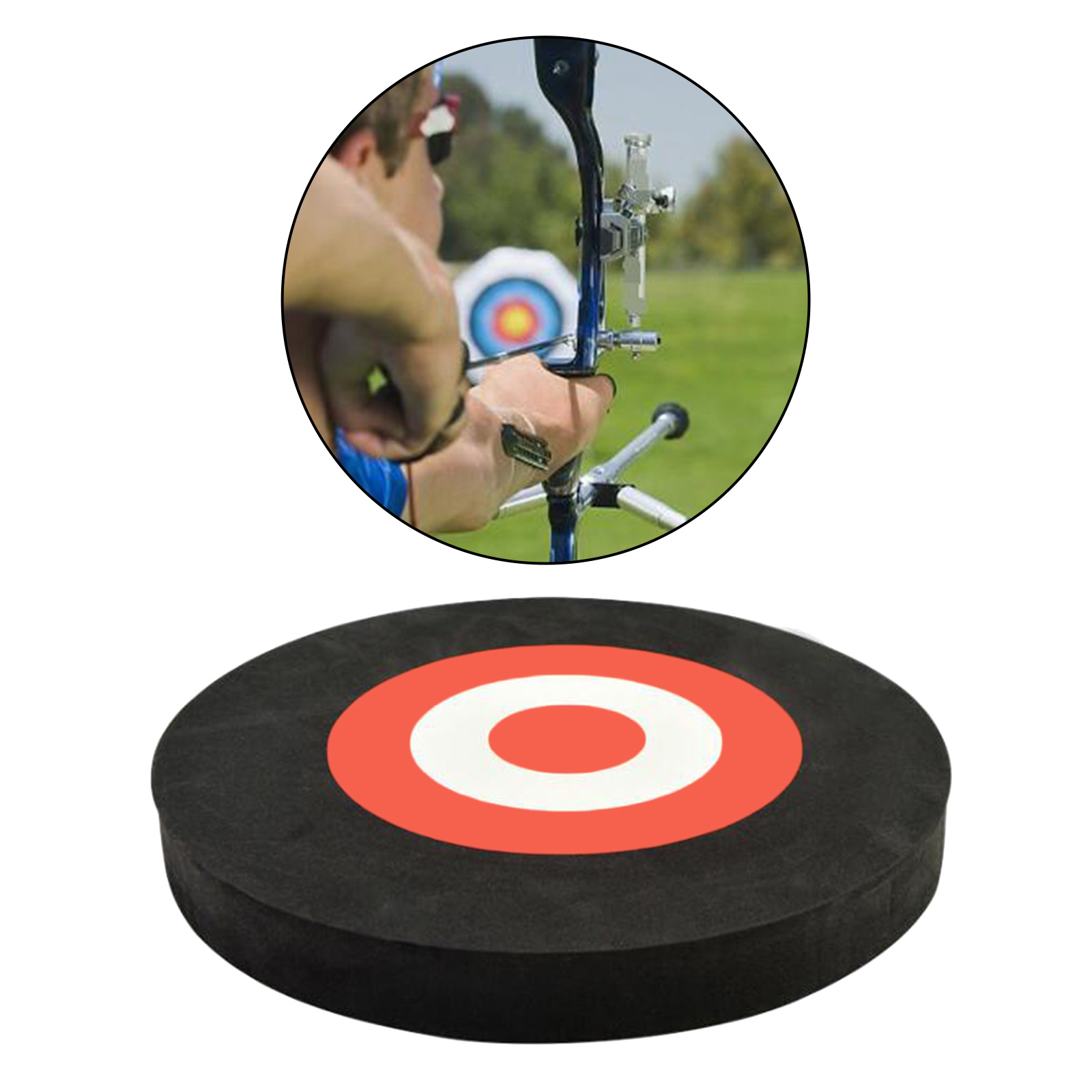 EVA Foam Archery Arrow Target Lighweight Round Target with 2 Paper Targets, Hunting Practice Accessories