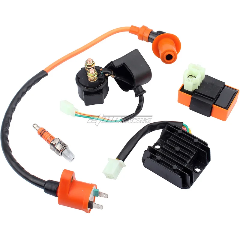 Jinkaye GY6 Ignition Coil 6pin Connector CDI Spark Plug Voltage Regulator Rectifier Relay 50cc 60cc 80cc 125cc 150cc ATV Quad Go Kart Moped and Scooter 