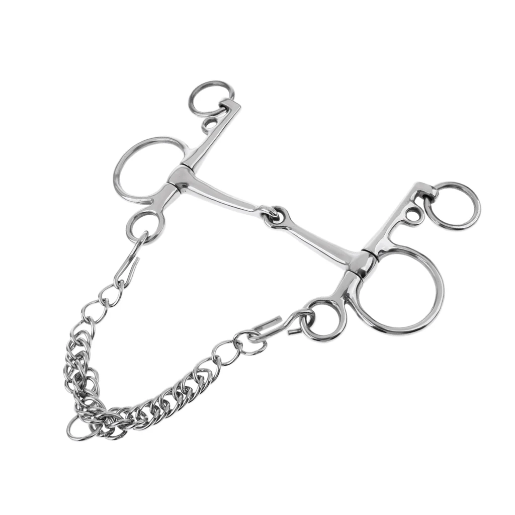 5 Inches Horse Bit Snaffle With Curb Chain and Curb Hooks -Durable and  Rustless