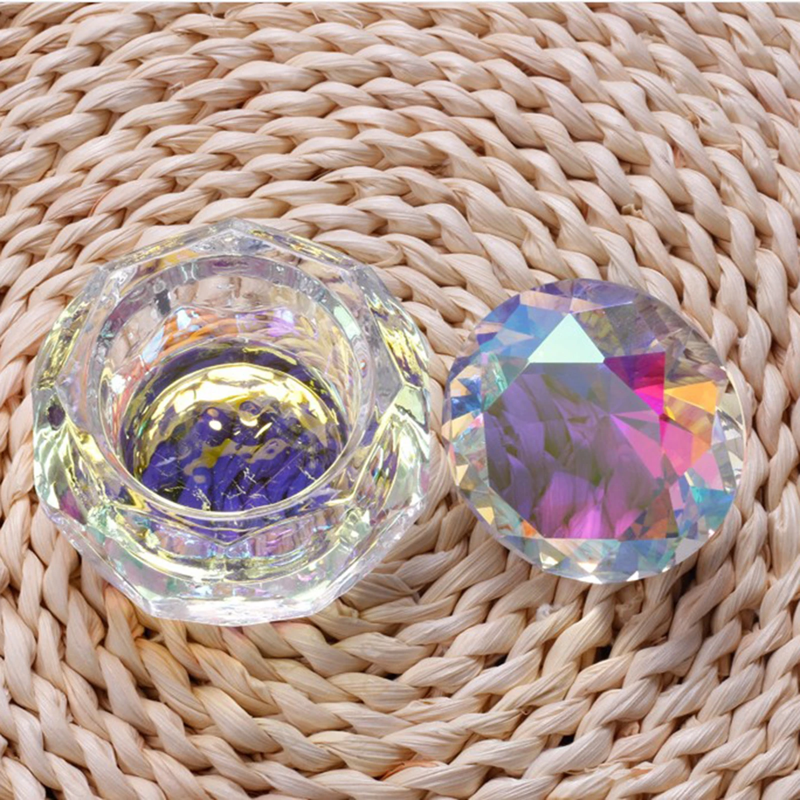 Nail Glass Crystal Cup Crystal Crystal Nail Art Dappen DISH Bowl DISH lid Bowl Cup Holder for Manicure Equipment