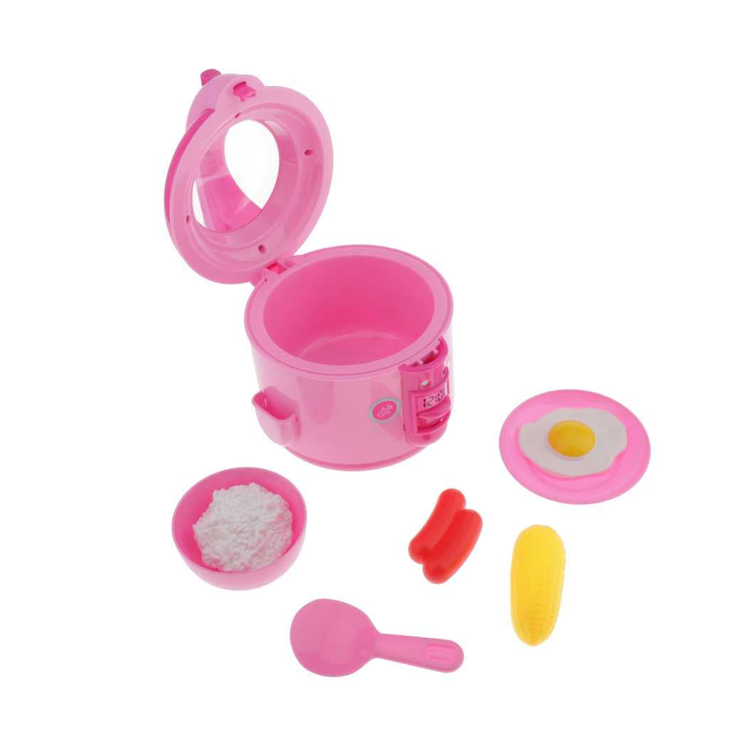 6 Pieces Pretend Play Electric Rice Cooker, Kitchen Play Set Fun Pretend Food
