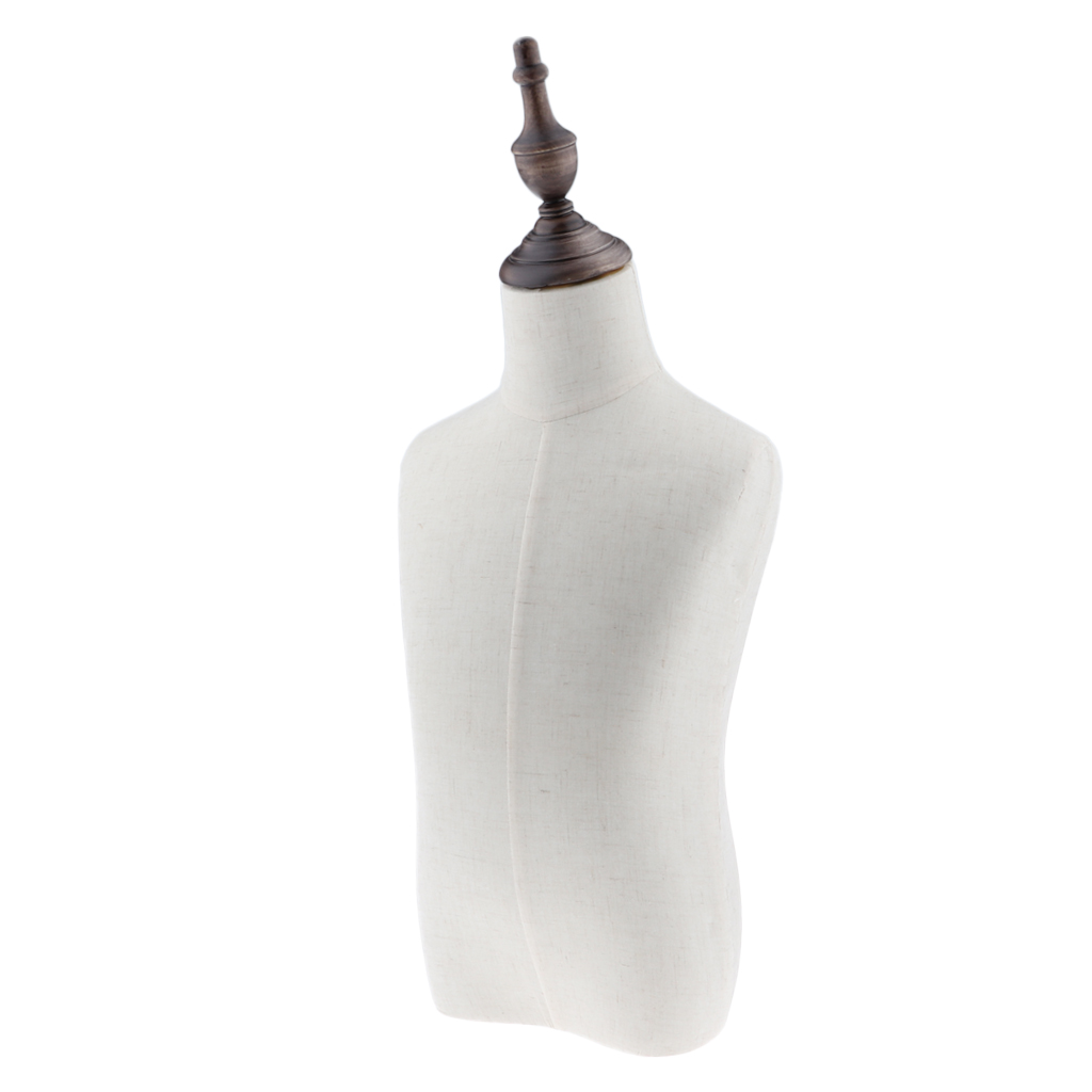 4 Year Old Child Kids Mannequin Body Torso Store Display Dress Form White Linen Fabric Cover with Mount Hole