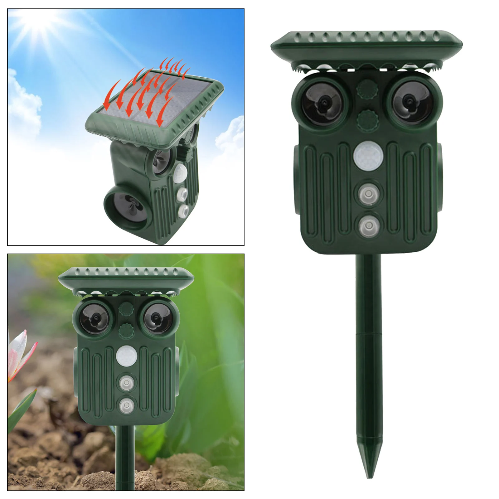 Farm Solar Motion Sensor Alarms Ultrasonic Animal Repeller Scarer Equipment