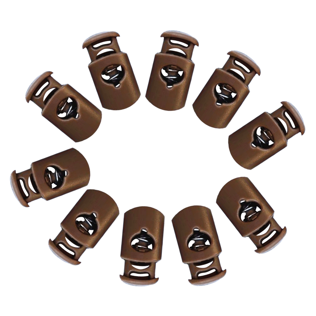 10x Barrel Cord Lock Toggles Stops Drawstring Rope Cord Locks Button Clasp