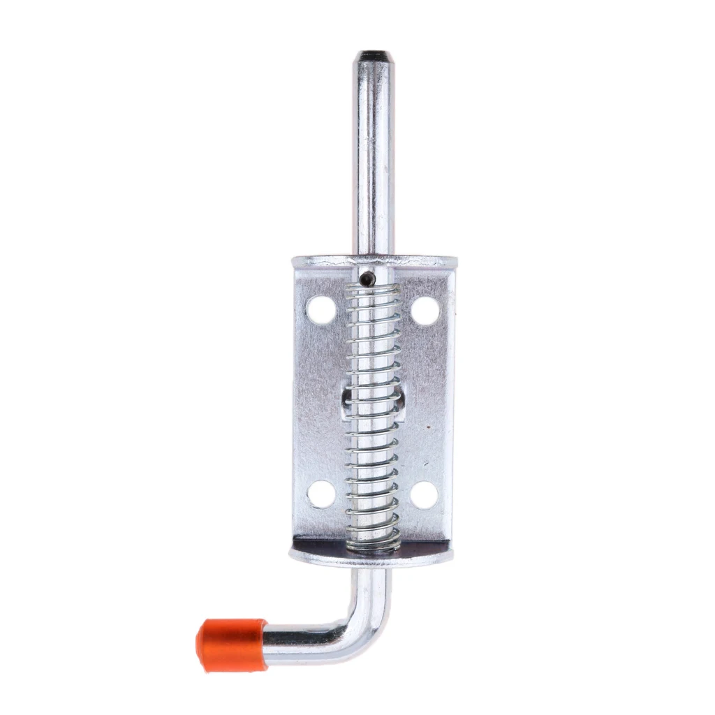Hardware Spring Loaded Metal Security Barrel Bolt Latch 145mm Silver Tone Heavy duty metal zinc coated for rust protection