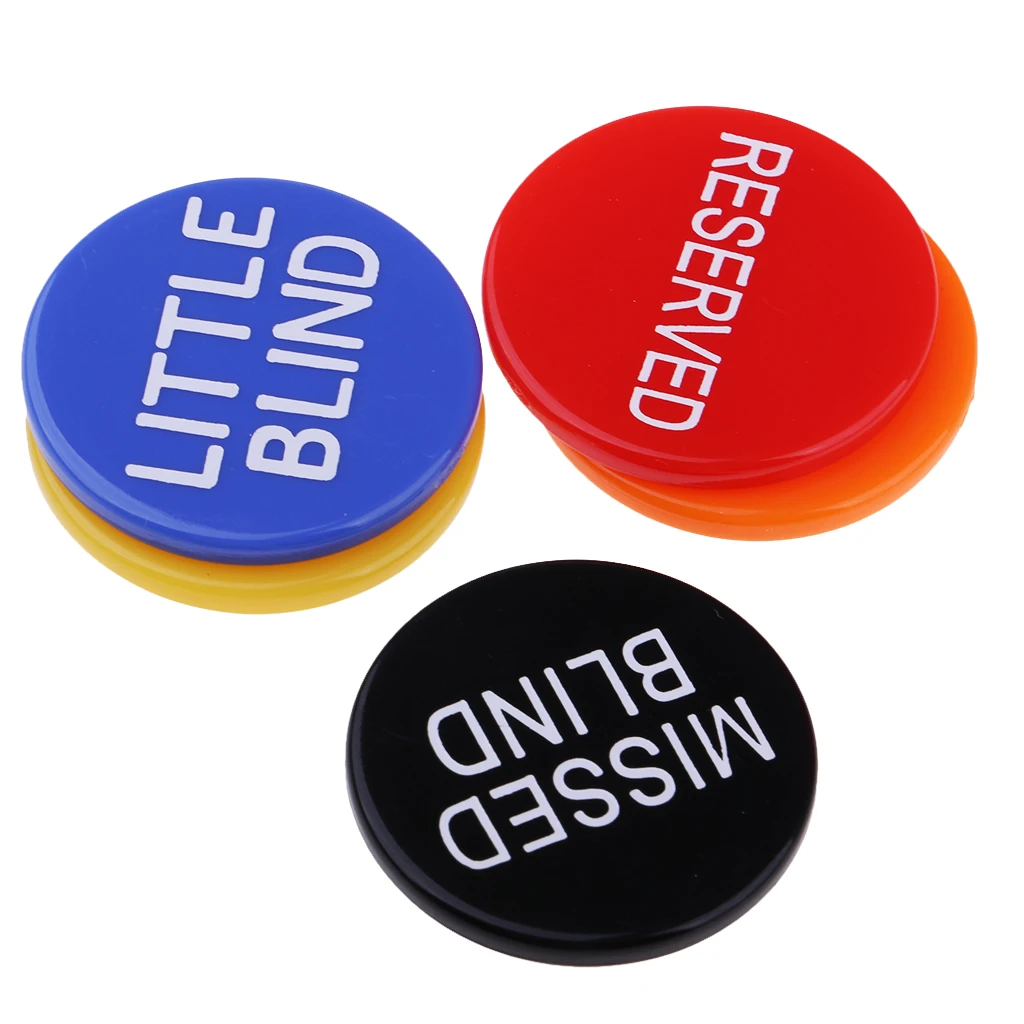 5 Pieces Plastic Poker Chips Dealer Buttons for Texas Cards Counters 3cm