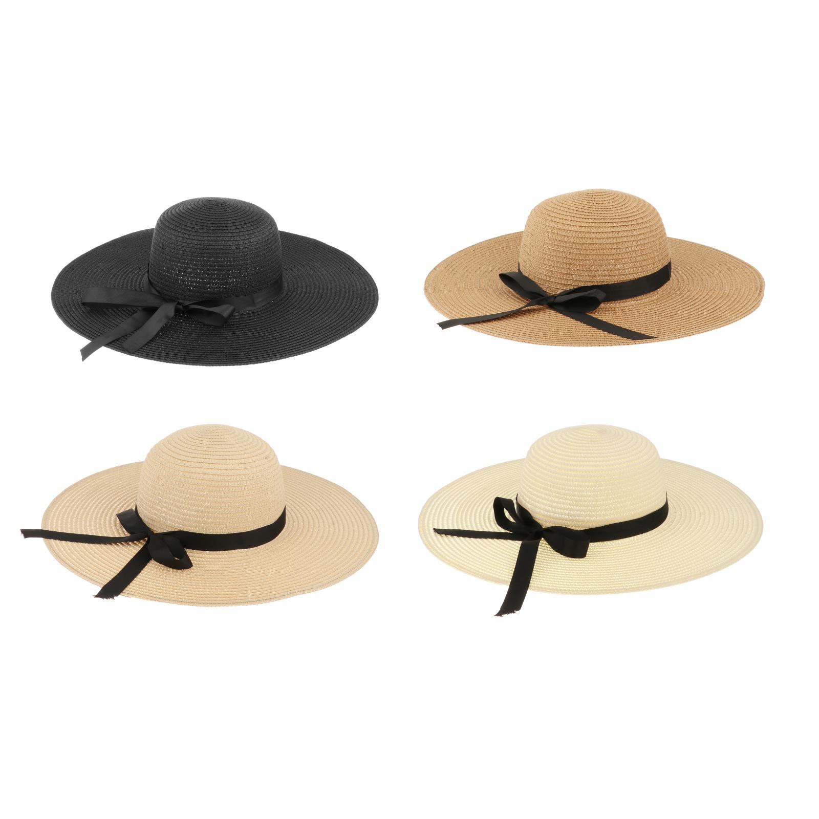 Women Summer Straw Hat Visor Foldable 