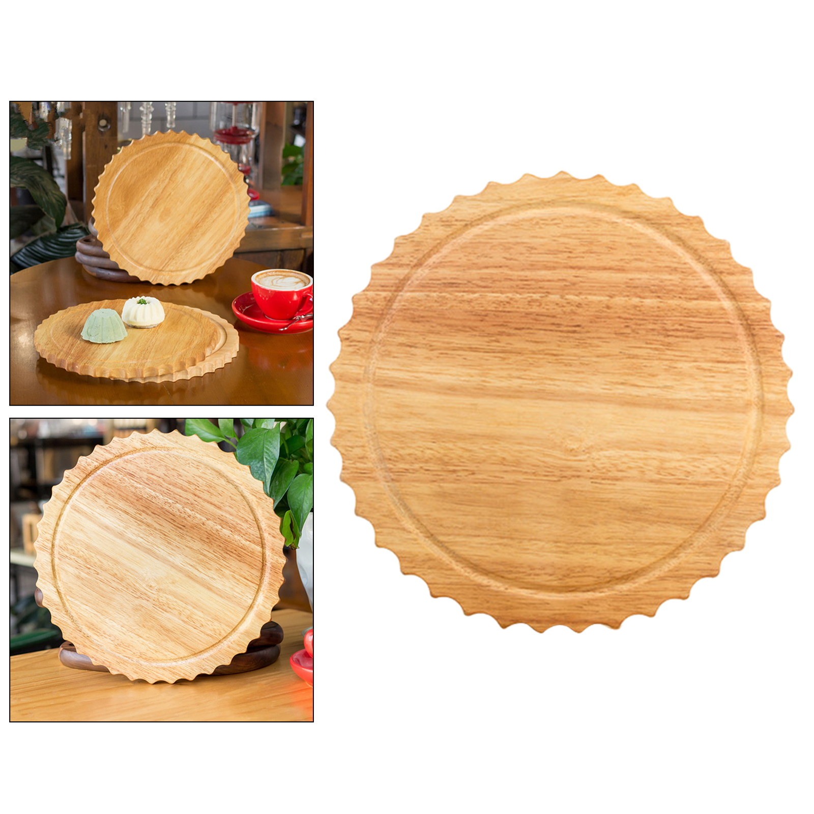 11 inches Round Wooden Cutting Chopping Board Pizza Peel Bread Cake Fruit Serving Tray Storage Organizer Utensils