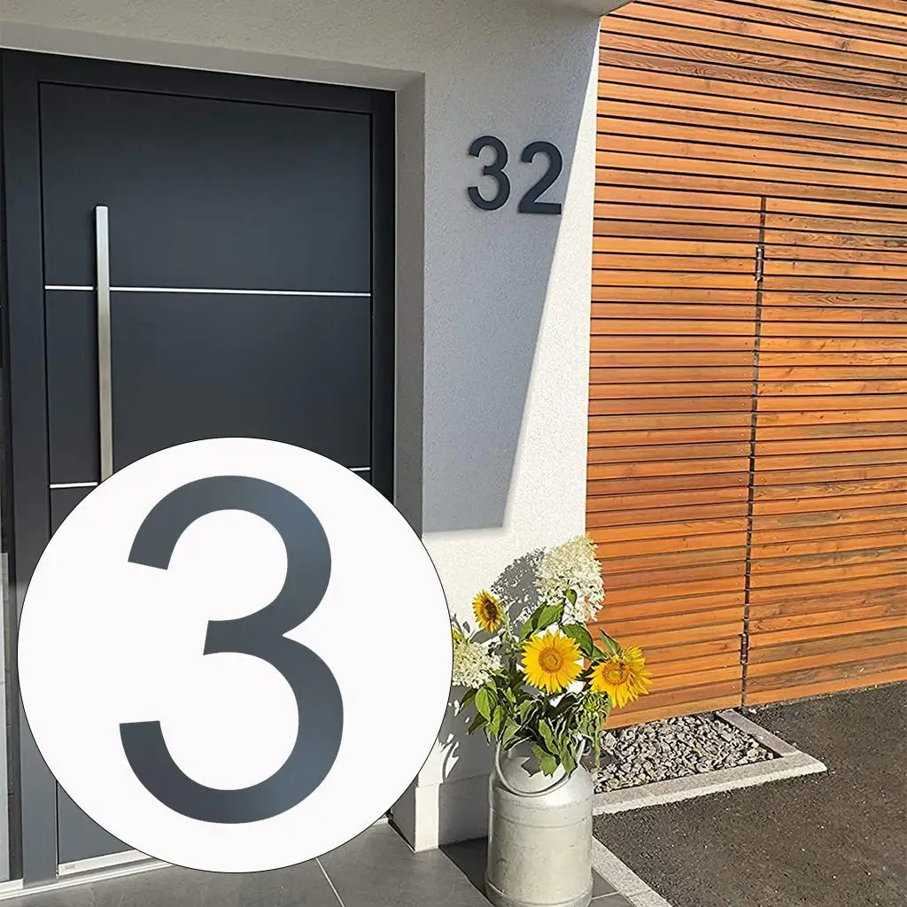 Modern House Number Brushed Home Decor Weatherproof Address Plaque for Houses Decorations