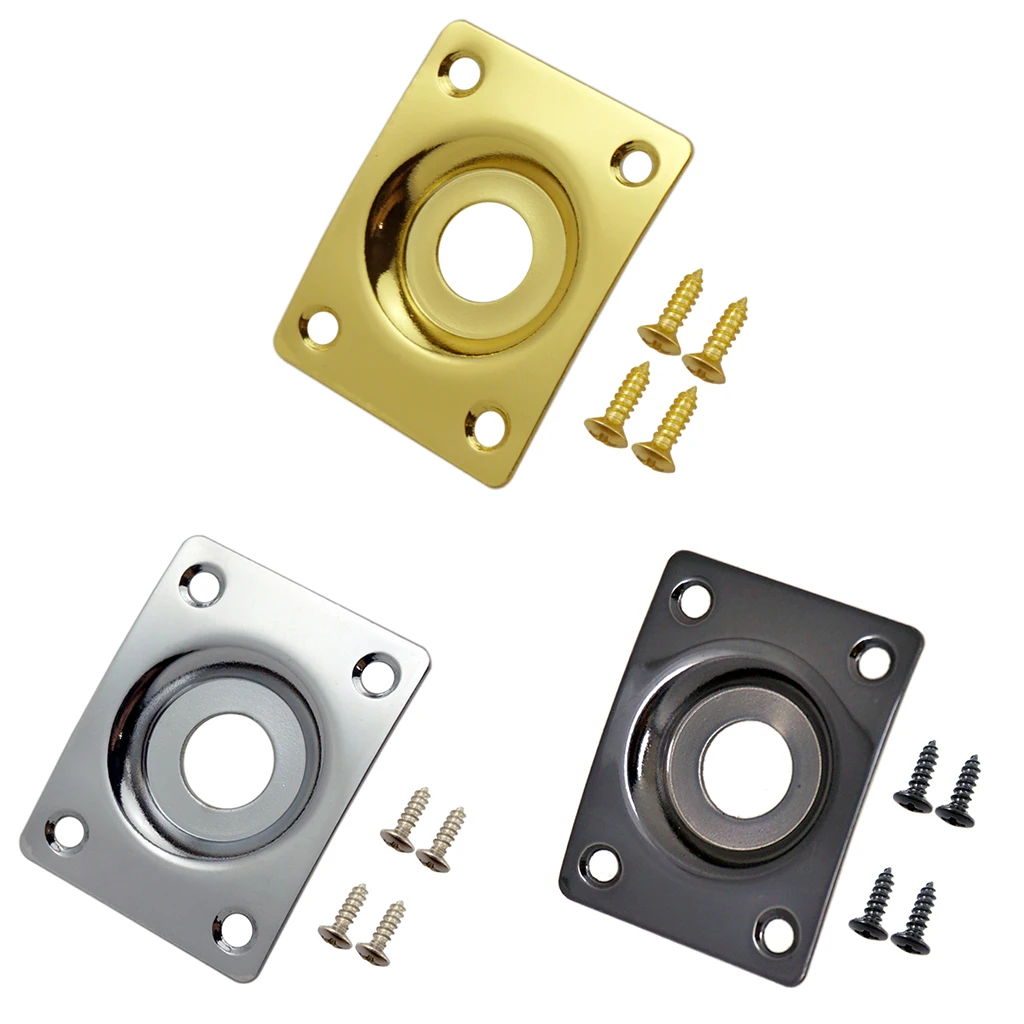 3pcs Rectangular Electric Guitar Metal Jack Socket Plate for  TL Guitar Bass Parts Accessories 