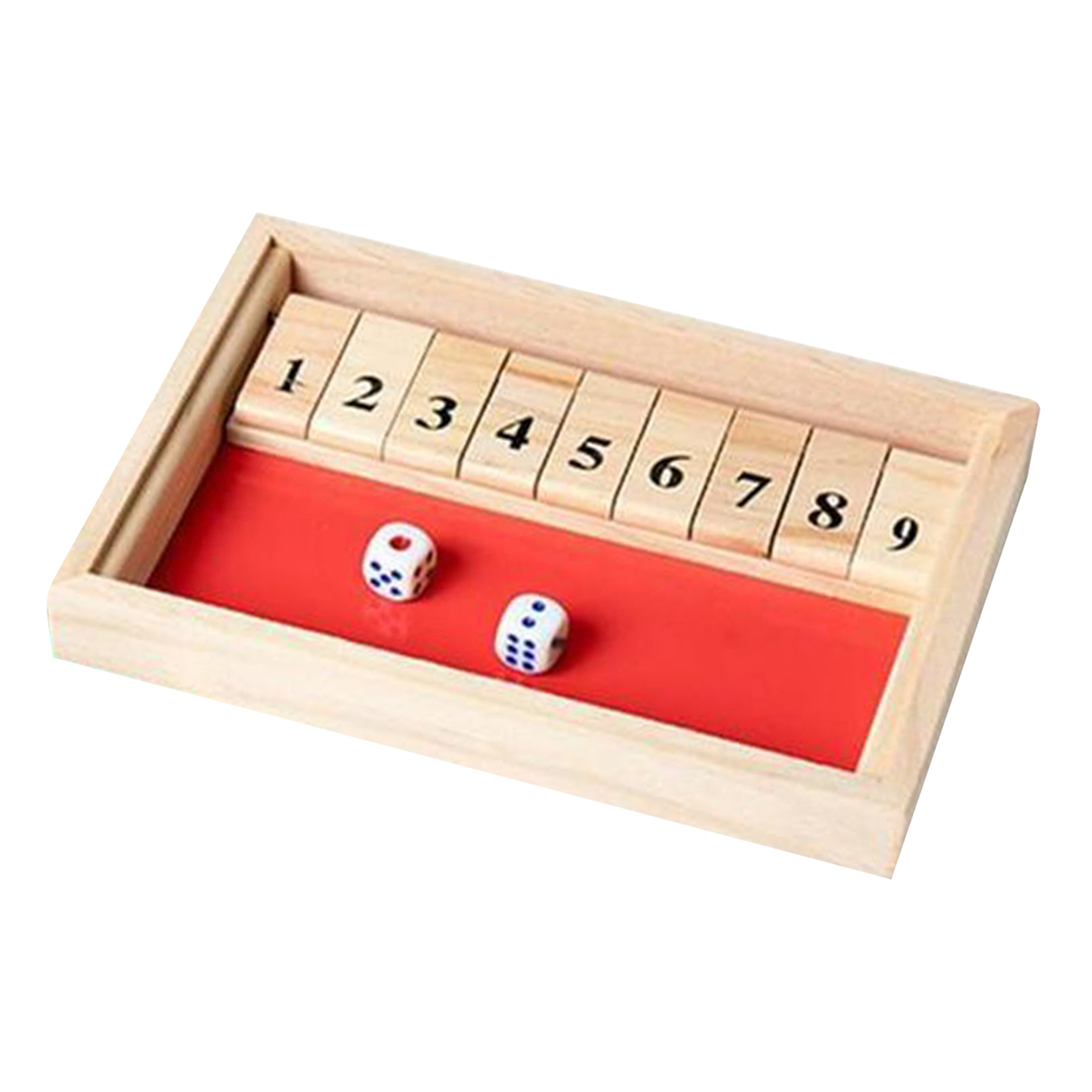 1-2 Player Shut The Box Wooden Table Board Game Classic Dice Number Puzzle Table Game Toy for Bar Club Friends Drinking Game