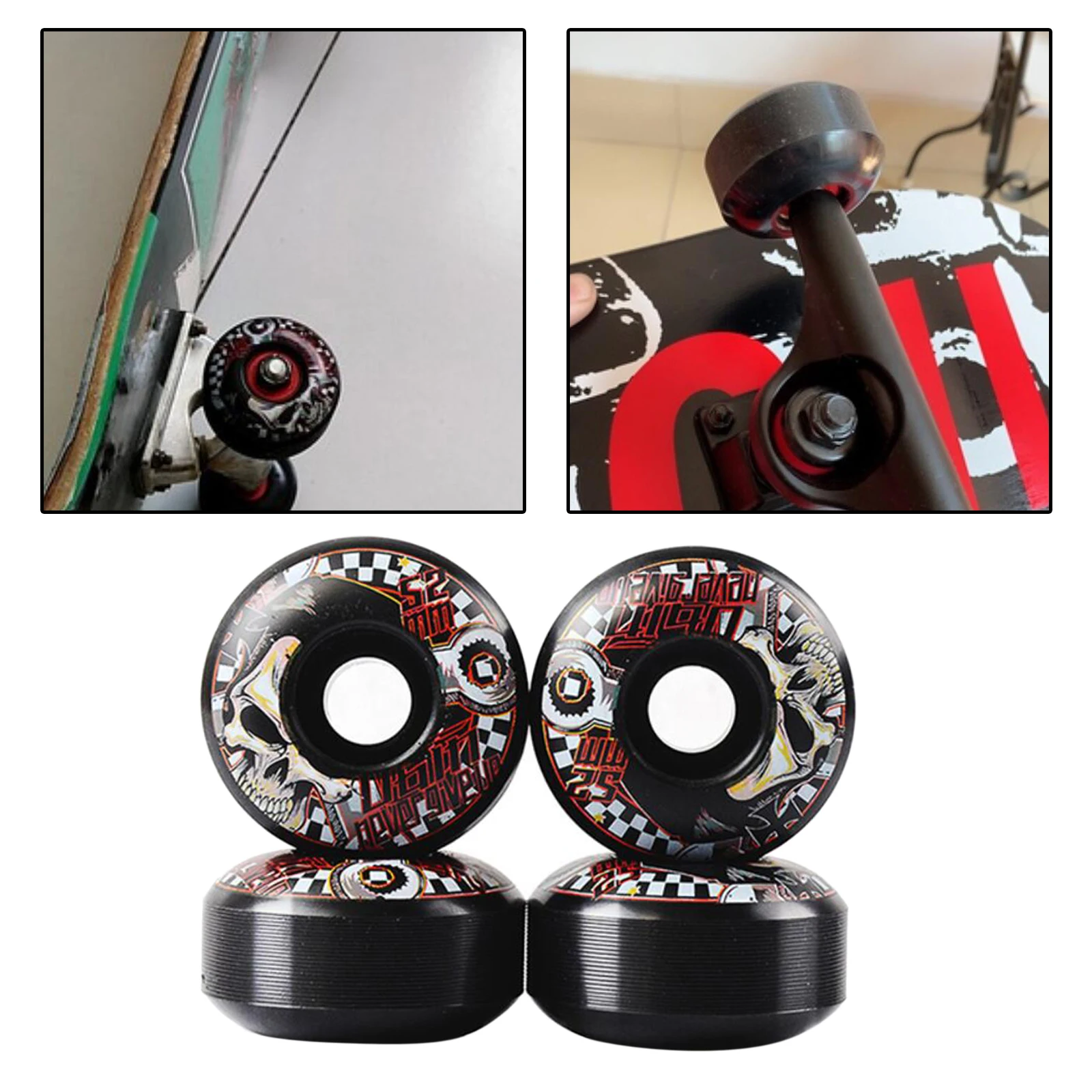 4x PU Skateboard Wheels Set 52x30mm Longboard Roller Maintenance Wheel Parts