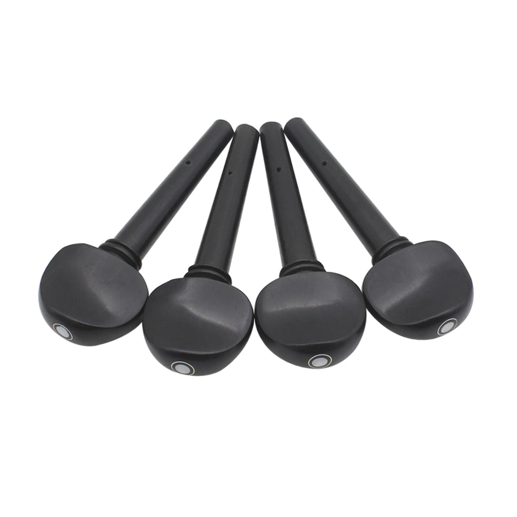 Tooyful Exquisite 4 Pieces Ebony Cello Tuning Pegs Tuners Machine Heads for 3/4 4/4 Cello Replacement Parts