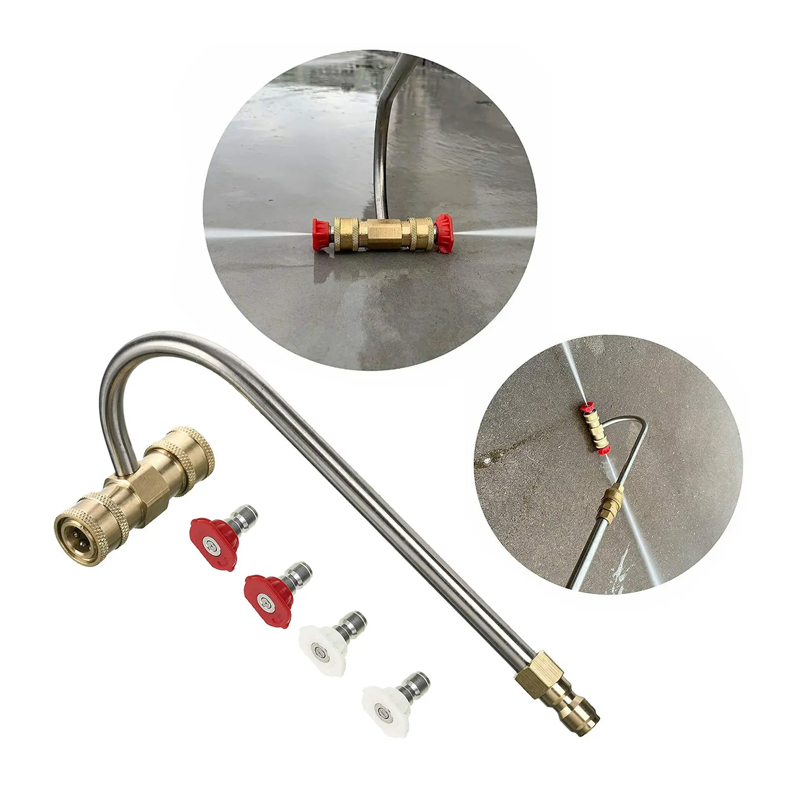 High Pressure Washer Gutter Cleaner Attachment For Wand 1/4 Quick Connect