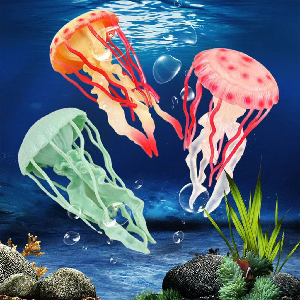 Simulated Plastic Jellyfish Model Figures Marine Creatures Model Early Education Science Educational Toys for Kids
