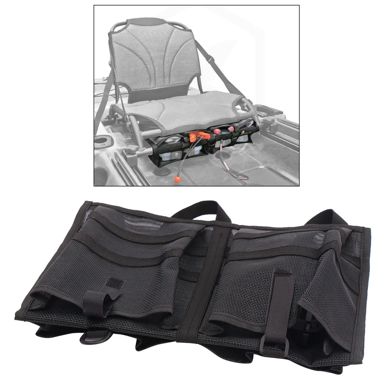 1 X Storage Bag Nylon Mesh Kayak Canoe Seat Kayak Accessories Storage Tool 