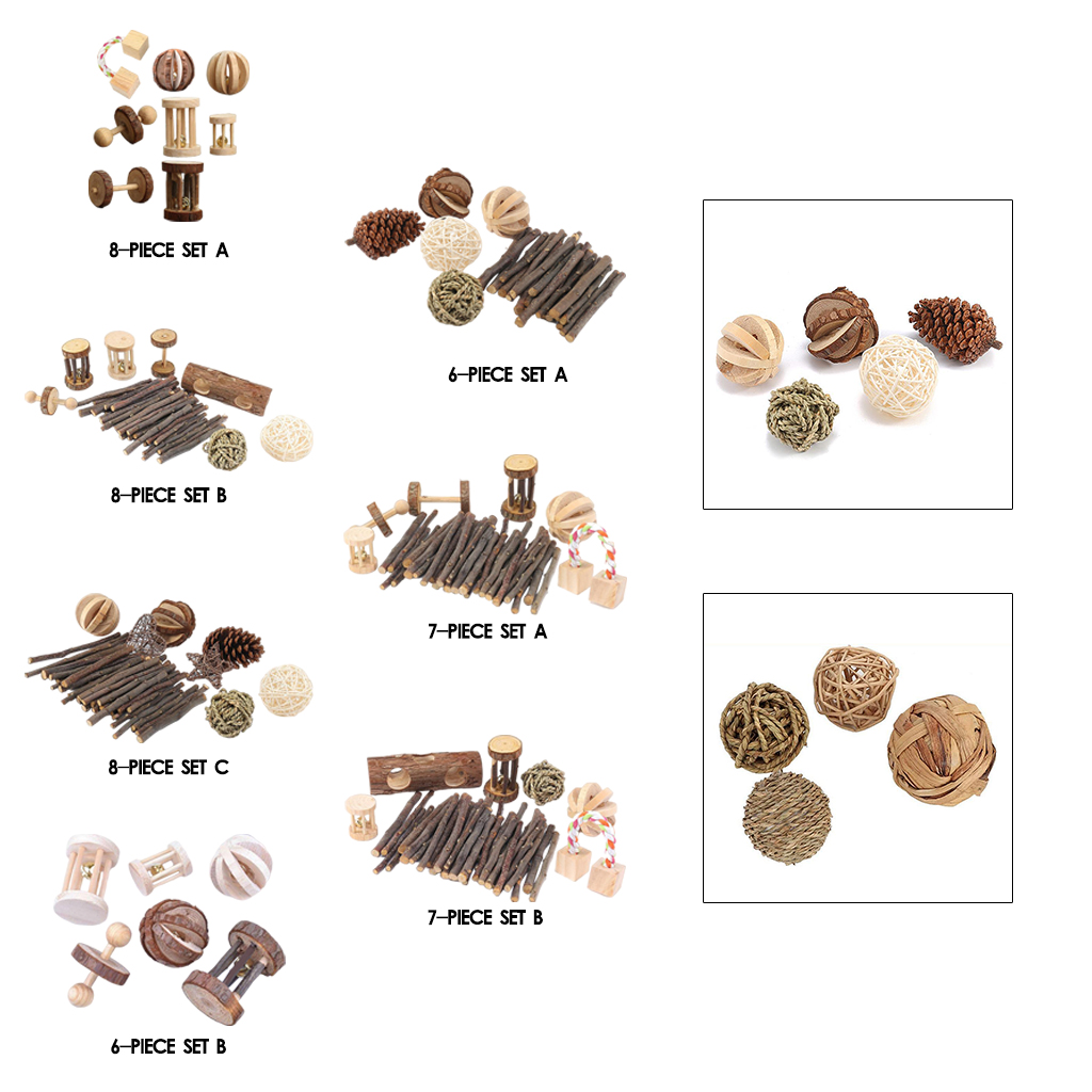 Wood Guinea Pig Hamster Chew Toys Twigs Willow Ball Unicycle Play Toy Molar