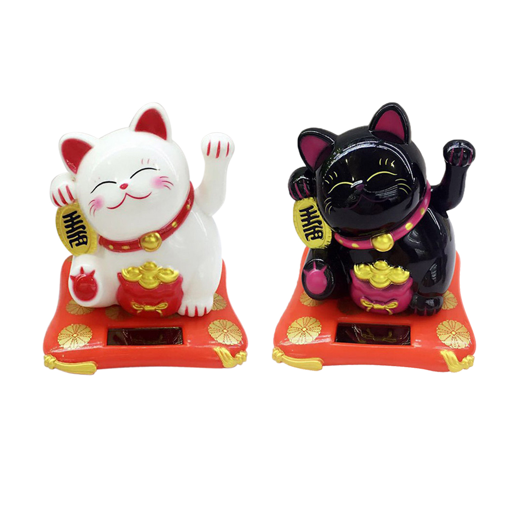 Swing Hand Figure Doll Toy, Maneki Neko Model Figures for Kids, Car Solar Ornament Home Decor