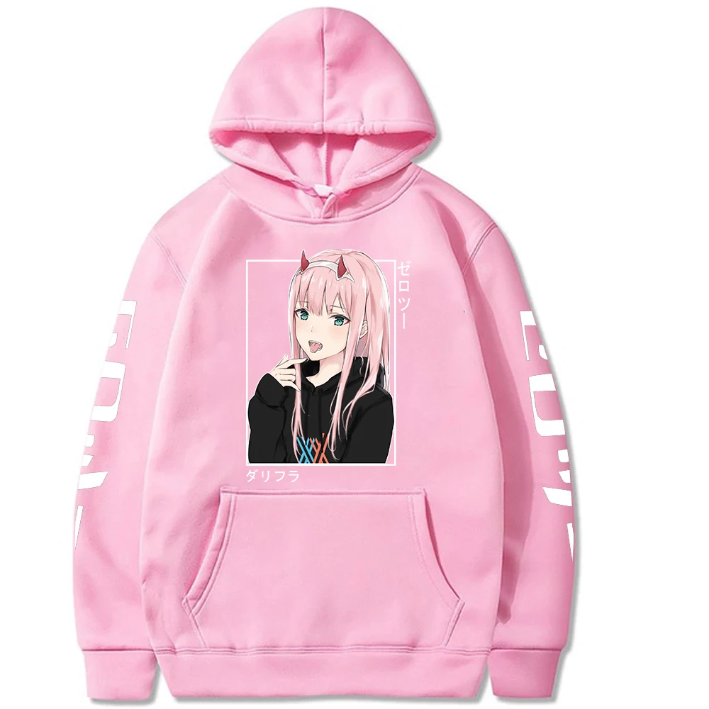 Anime Darling In The Franxx Zero Two Hoodies Harajuku Casual Streetwear Graphic Sweatshirts Unisex Hoodies