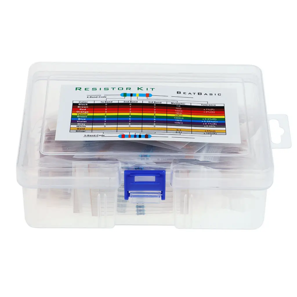 Resistor Assortment Kit - Set of 1000 Assorted Resistors Box Kit 1R -10M Ohm