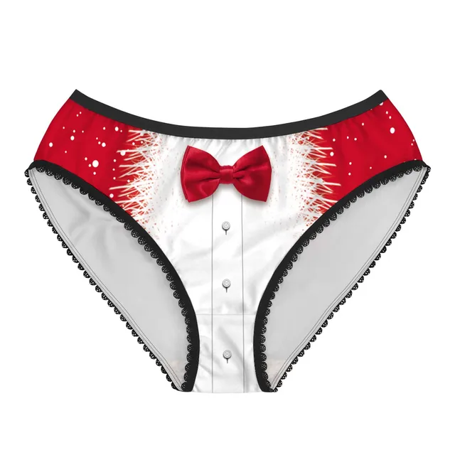 Women Christmas Briefs Santa Claus Snowman Printing Briefs Erotic Sexy  Lingerie Underpants Low Waist Lace Trim Panties Underwear - AliExpress