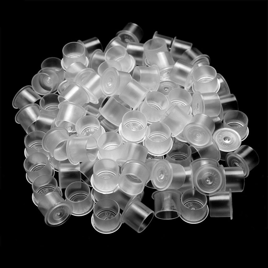 Disposable Lot Tattoo Ink Caps Cups Pigment Holder Caps with Cup Base 500pcs