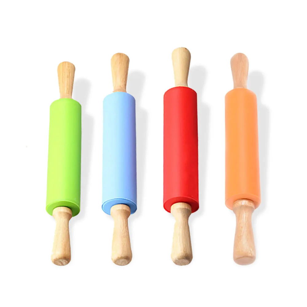 Details about   Rotatable Roller Non-stick Silicone Rolling Pins Home Kitchen Baking Cake 