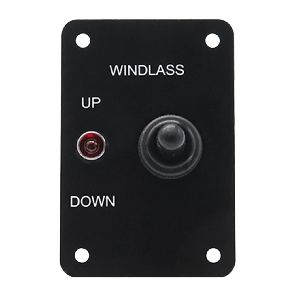 Boat Anchor Windlass UP/Down Toggle Switch Control Panel Red Indicators 12V